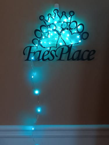 Customer photo review of Pet Name Sign, Metal Wall Art, Custom Dog Name Sign, Cat Sign, Personalized Dog Sign, Metal Sign, Dog Lover, Dog Paw Sign, Laser Cut Metal Signs Custom Gift Ideas