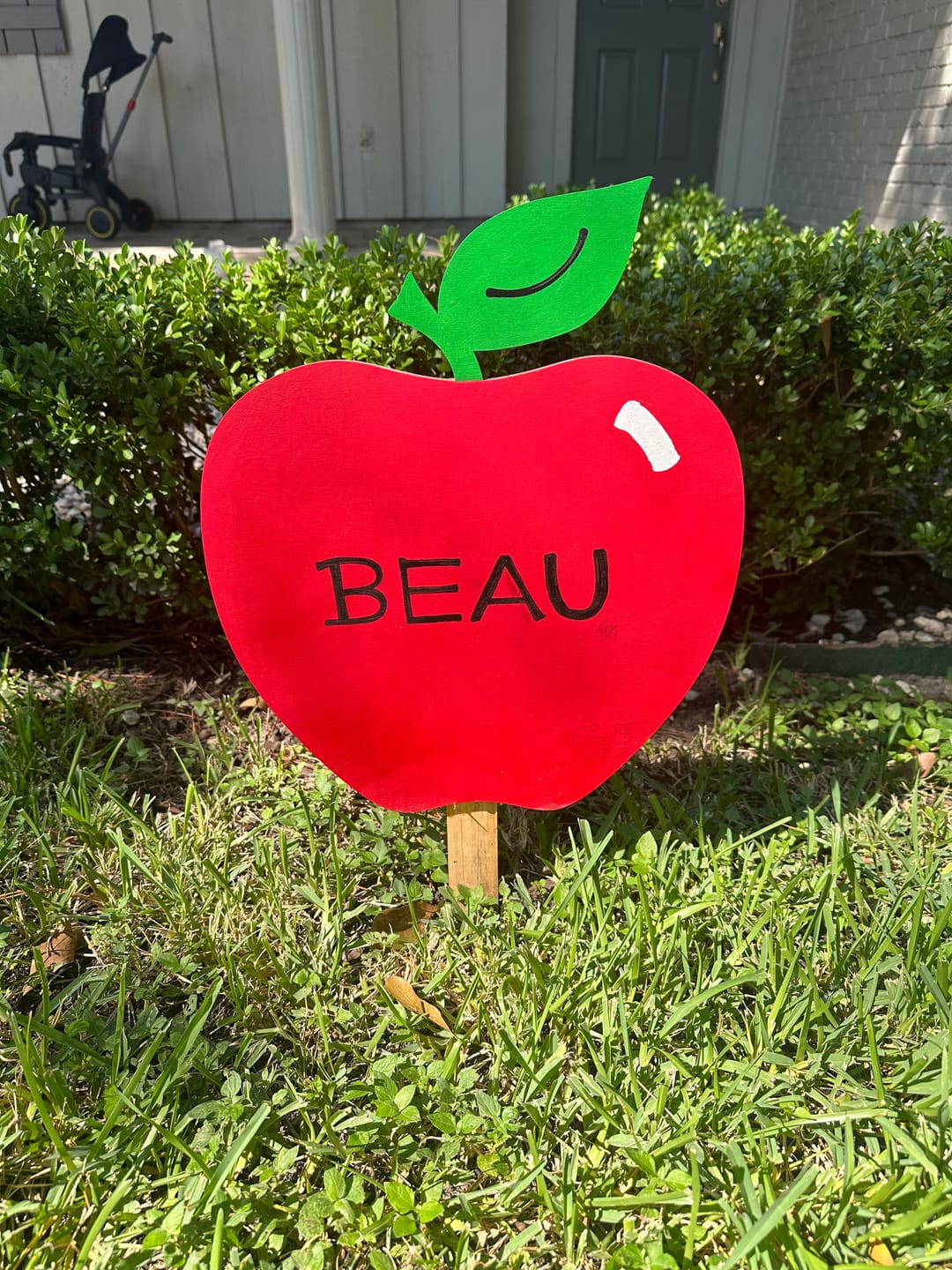 Customer photo review of Unfinished Wood Apple Shape | DIY School Teacher Craft | Up to 36"