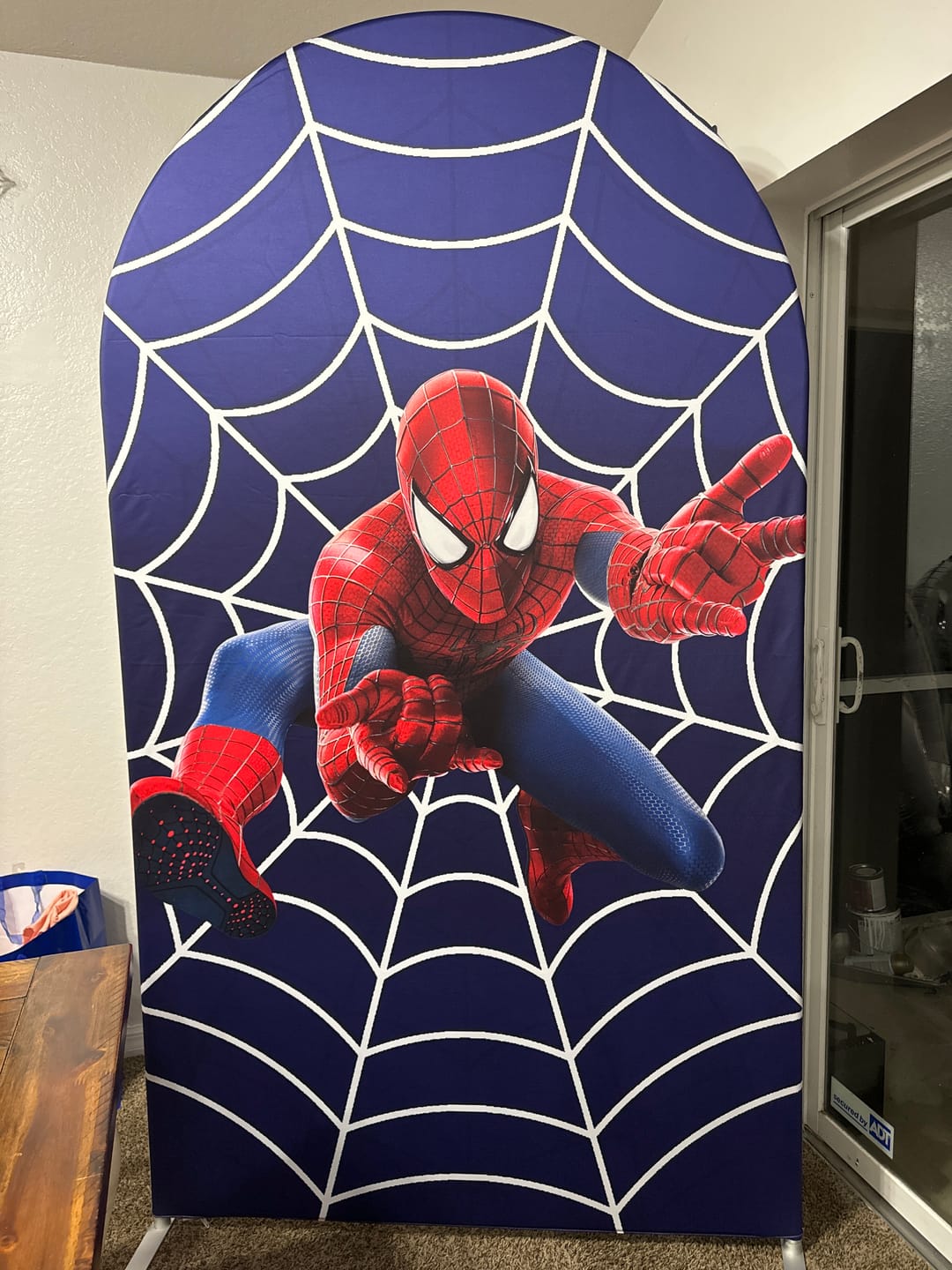 Customer photo review of Custom birthday party decoration round circle backdrop cover plinth cylinder pedestal cloth cover