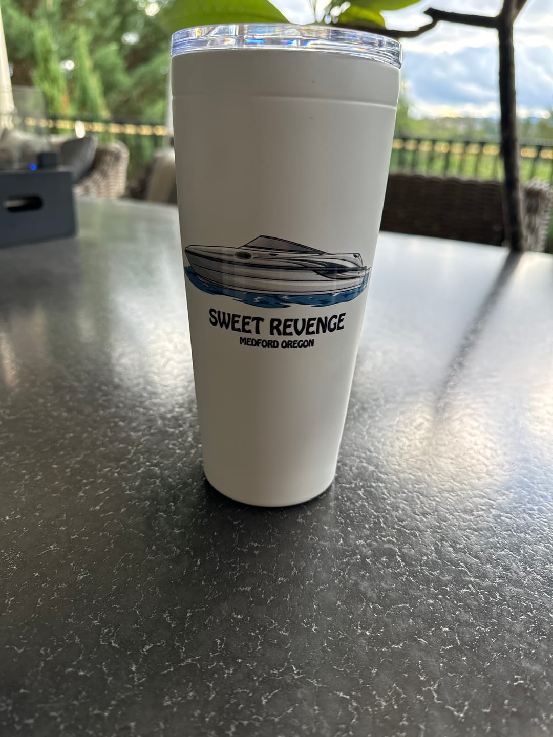 Customer photo review of Custom 20 oz. Stainless Steel Boat Tumbler