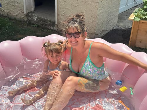 Customer photo review of VERONICA Bloom Deep V One Piece