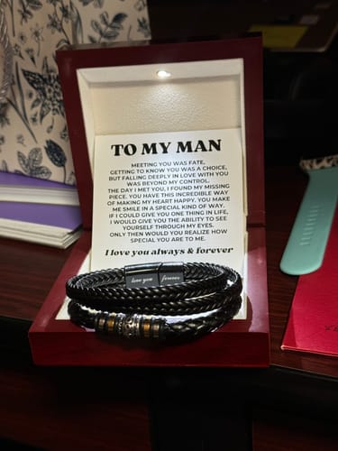 Customer photo review of To My Man - I Love You Forever - Braided Bracelet Gift Set - SS607