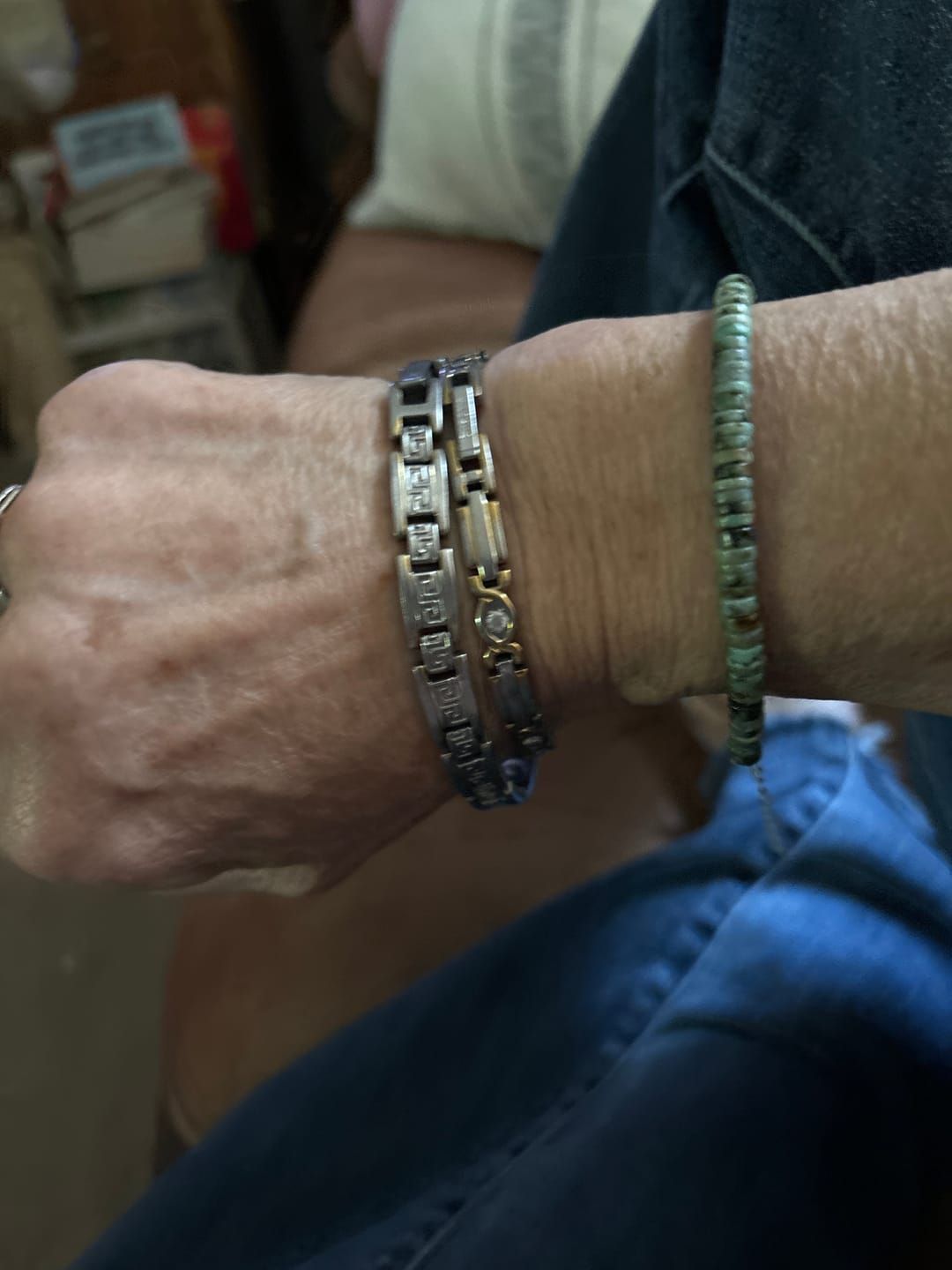 Customer photo review of Natural Turquoise Beaded Bracelet
