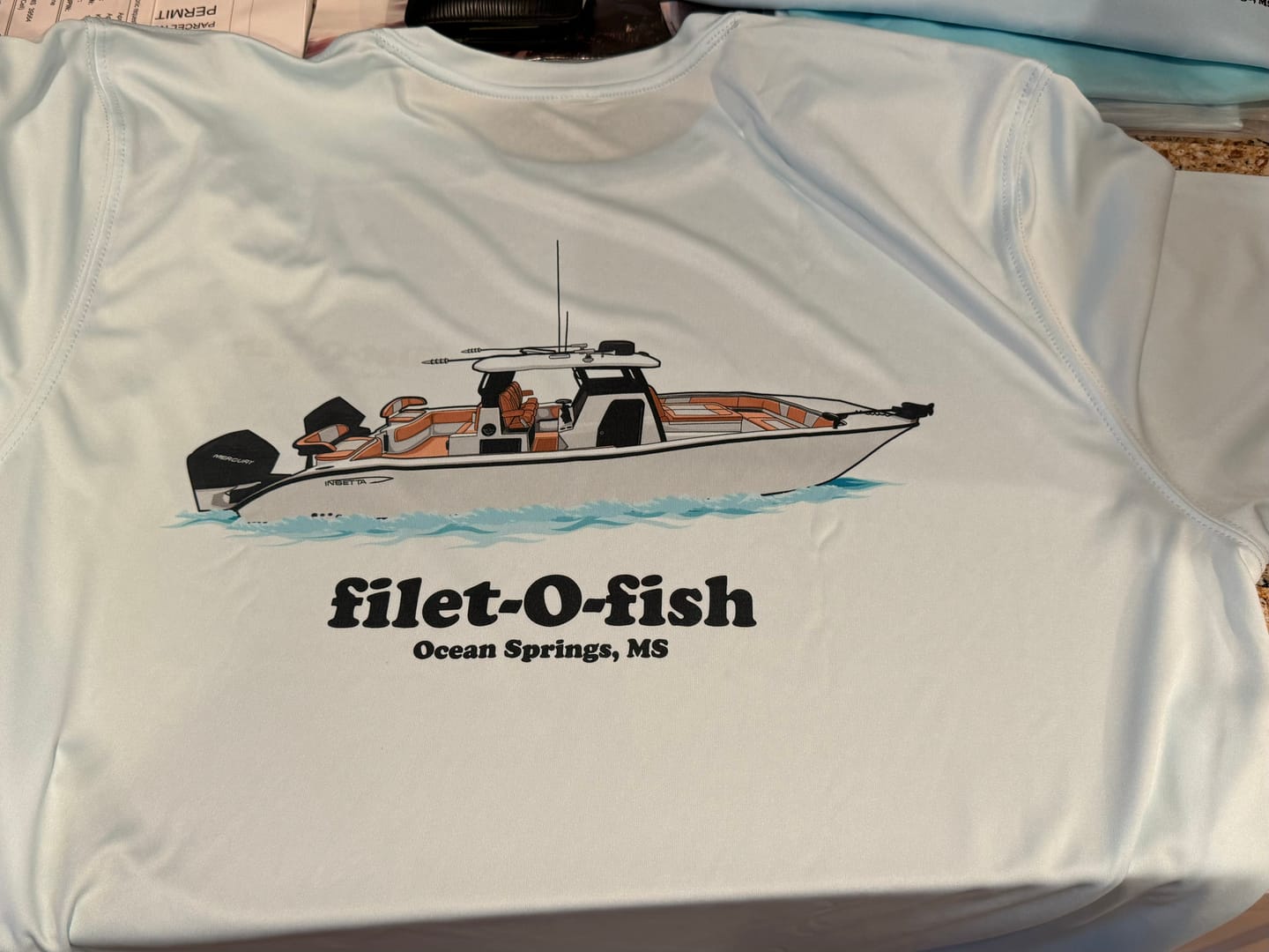 Customer photo review of Custom Kiss-Cut Boat Stickers