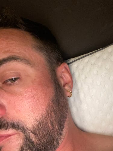 Customer photo review of Cuban Link Hoop - Gold