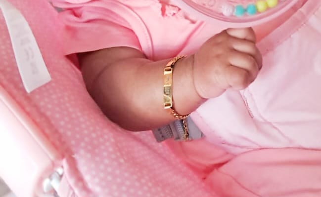 Customer photo review of Baby Name Bracelet