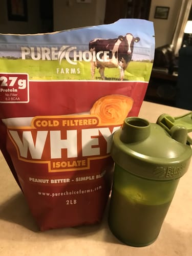 Customer photo review of Whey Protein Isolate Peanut Better