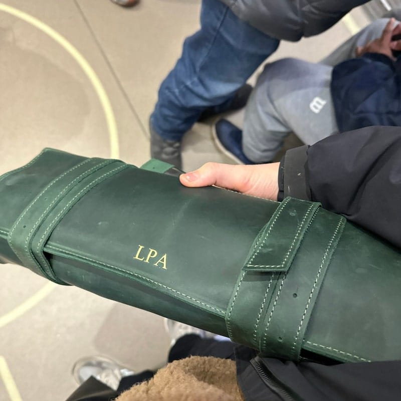 Customer photo review of Personalized Leather Knife Bag - Fast Shipping