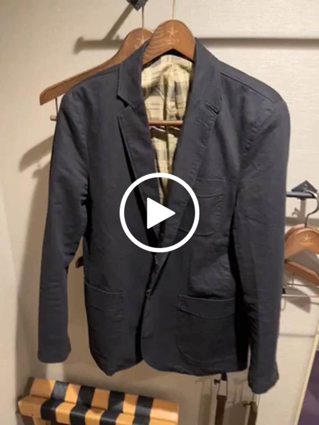 Customer video review of 裏チェック柄　コットンブレザージャケット