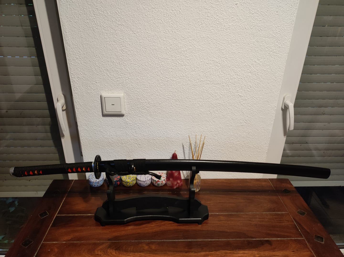 Customer photo review of The Tanjiro Handmade Katana T10 Steel Clay Tempered From Demon Slayer