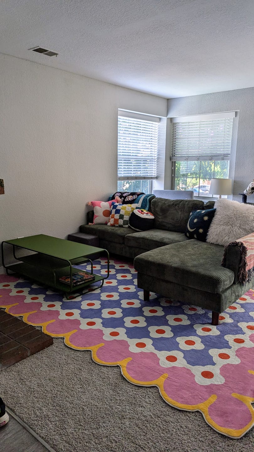 Customer photo review of Pink and Purple Floral Area Rug