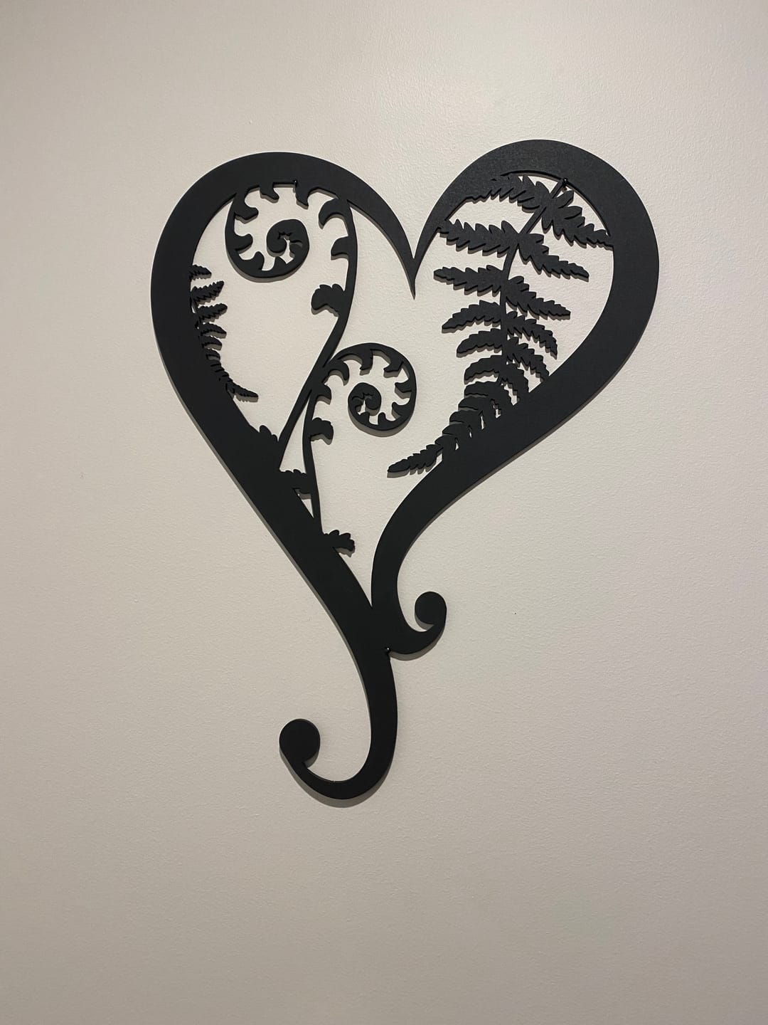Customer photo review of Fern & Koru Heart Wall Art
