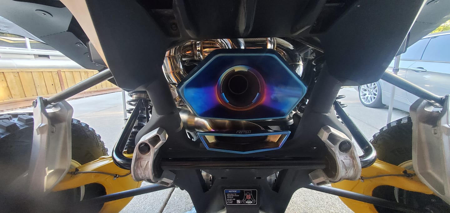 Customer photo review of RPM SxS Can-Am Maverick R 3" E-Valve Mid Pipe / Electronic Dump Valve