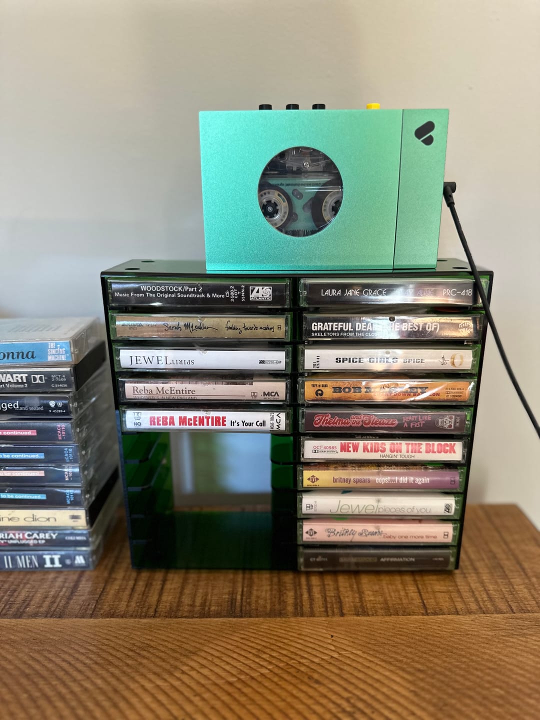 Customer photo review of Acrylic Cassette Tape Storage Rack for 20 Cassettes