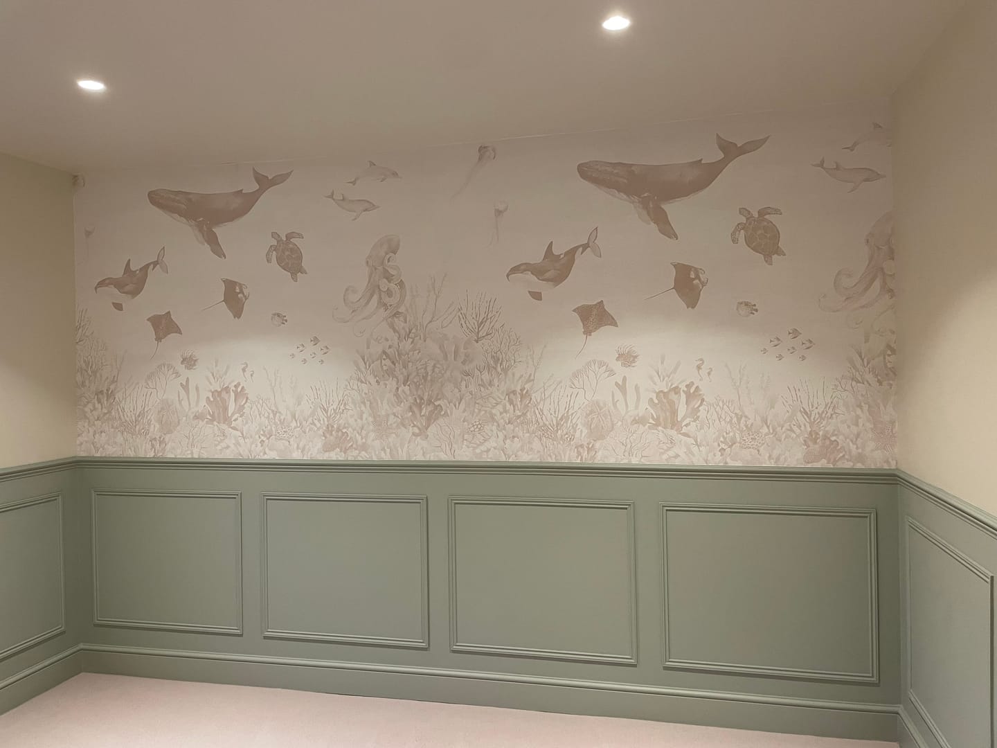 Customer photo review of Ocean Magic Wallpaper Mural | Neutral