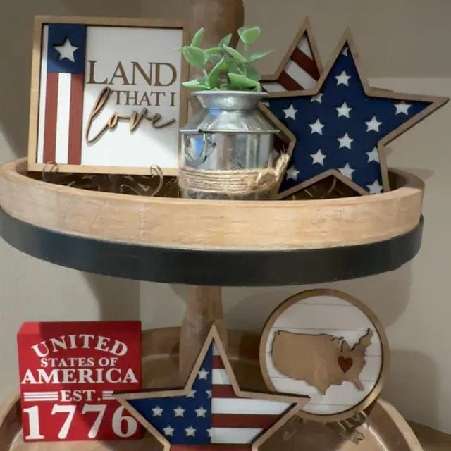 Customer photo review of Patriotic Wooden Decorative Stars