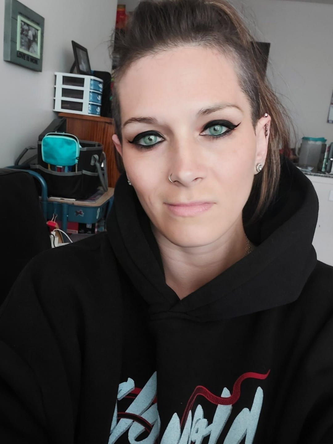 Customer photo review of Perla Light Green Prescription Colored Contact Lenses
