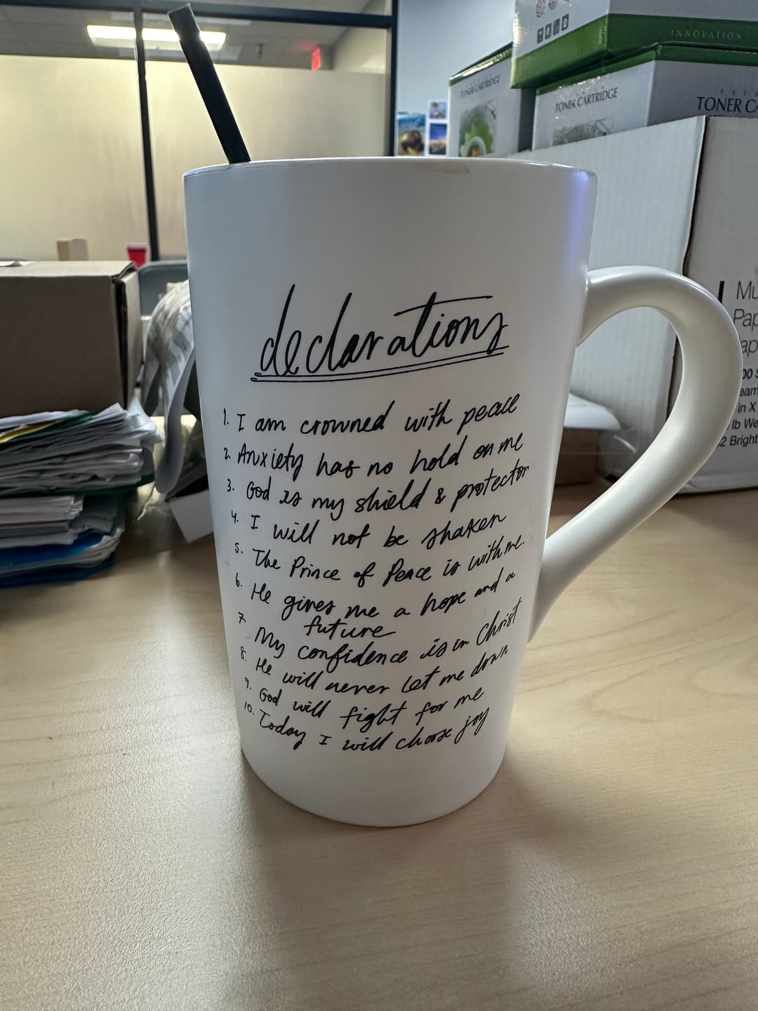 Customer photo review of Mug: Declarations