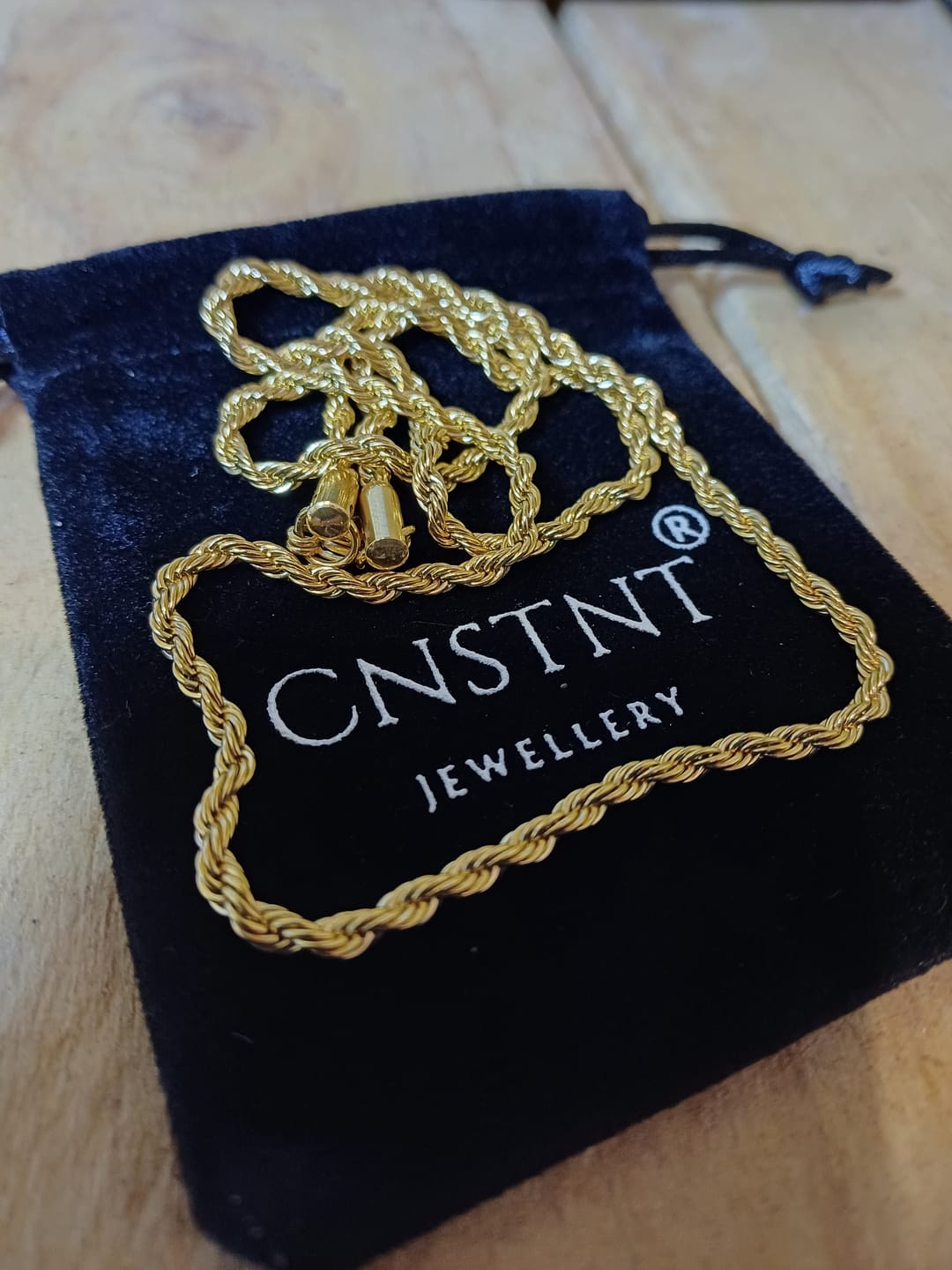 Customer photo review of 3mm Gold rope chain (unisex)