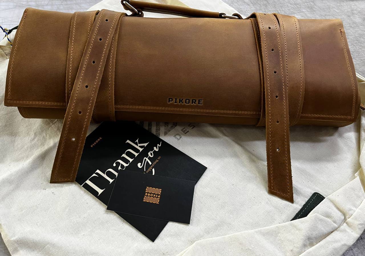 Customer photo review of Personalized Leather Knife Bag - Fast Shipping