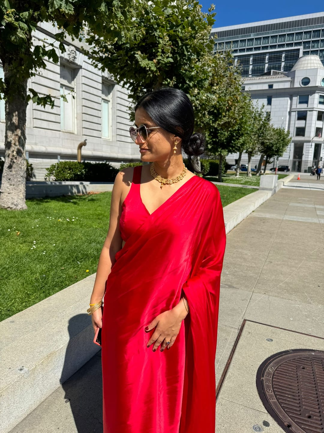 Customer photo review of AZHA SATIN SAREE