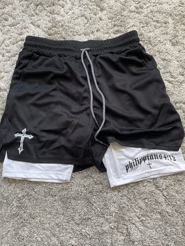 Customer photo review of Philippians 4:13 Gym Shorts