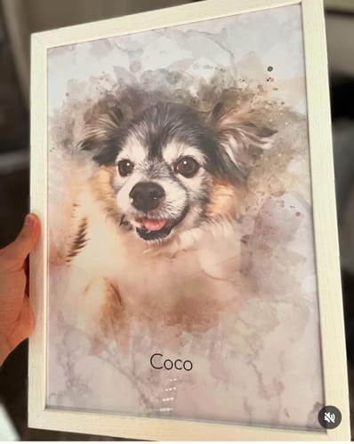 Customer photo review of Tu foto en estilo acuarela | Regalo personalizable para pareja, novia y novio