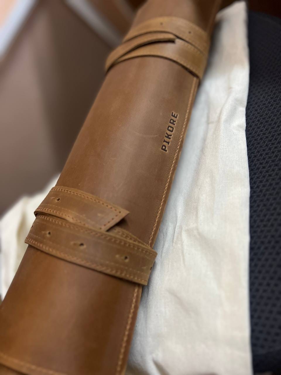 Customer photo review of Personalized Leather Knife Bag - Fast Shipping