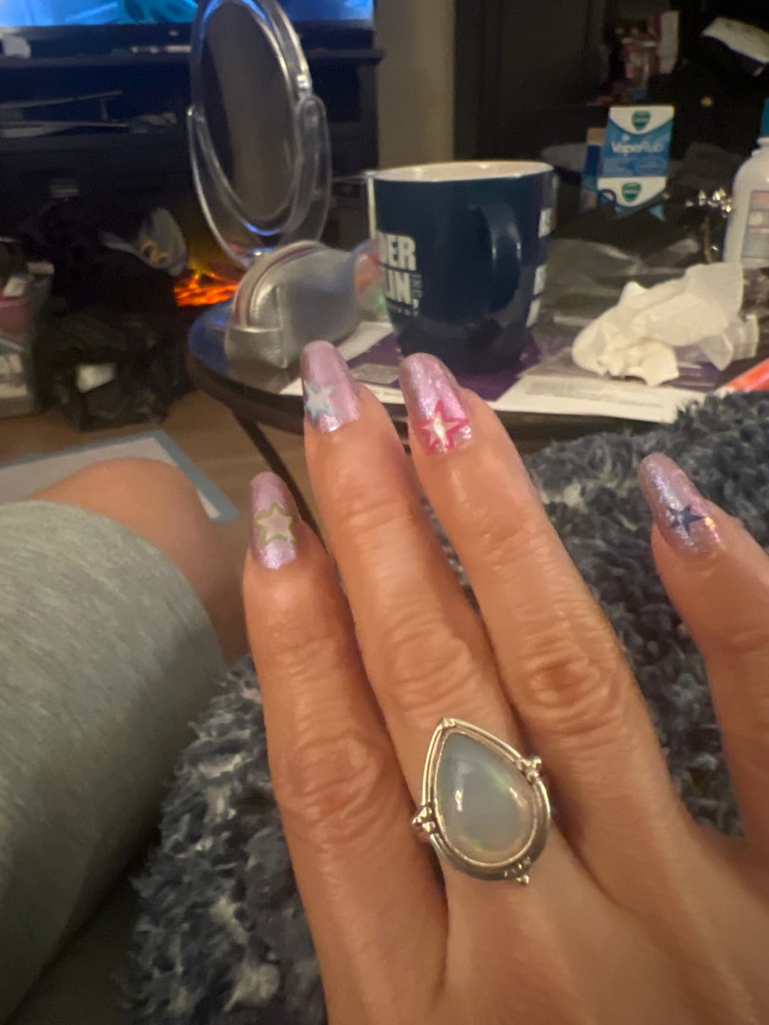 Customer photo review of Opal Teardrop Ring Sterling Silver
