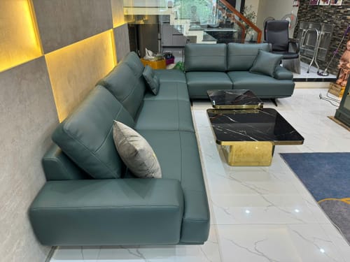 Customer photo review of Sofa góc da tựa gối - LUSSO