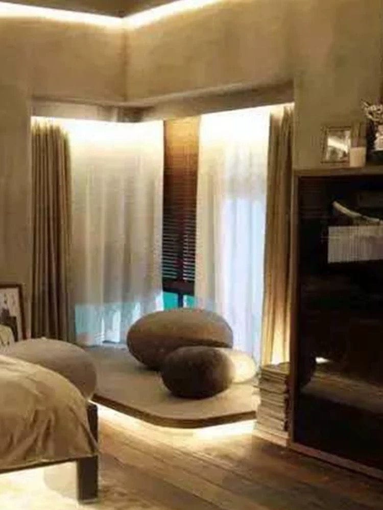 Customer photo review of Stone Pouf Boulder Pillow – Soft Sculptural Floor Cushion | GabyBerg