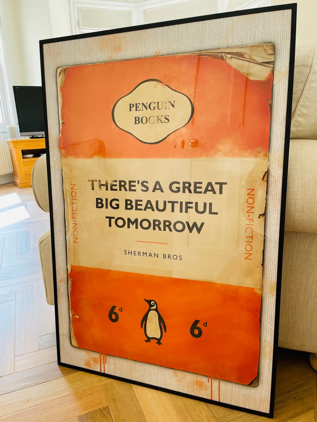 Customer photo review of Personalised Book Cover Art Print (Orange)