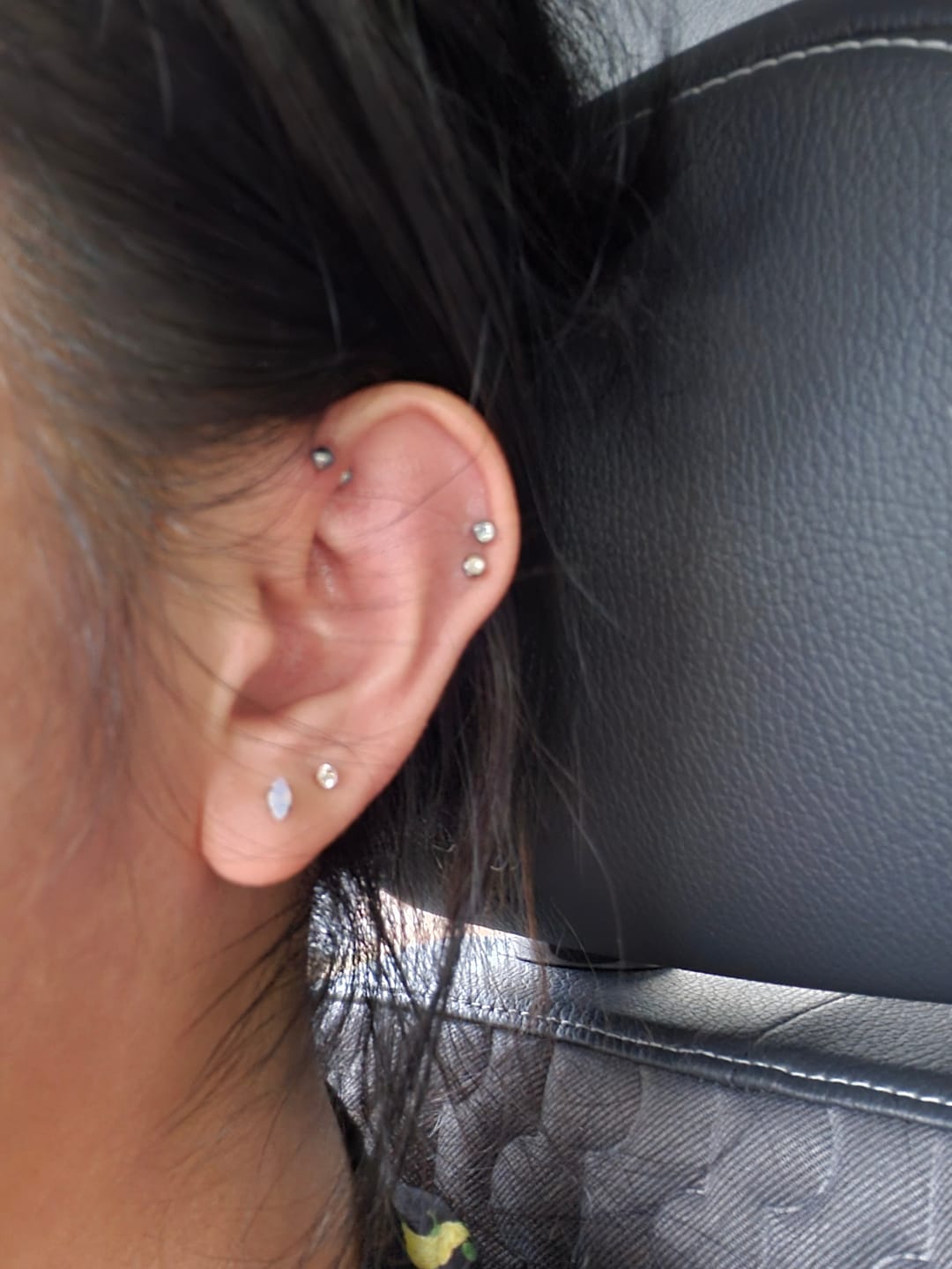 Customer photo review of Solitaire Piercing Stacking Set