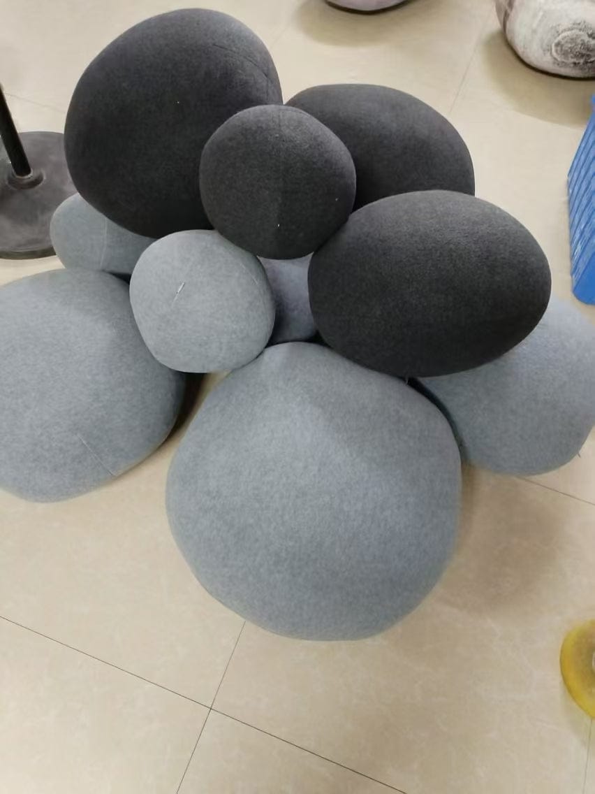 Customer photo review of Stone Pouf Boulder Pillow – Soft Sculptural Floor Cushion | GabyBerg