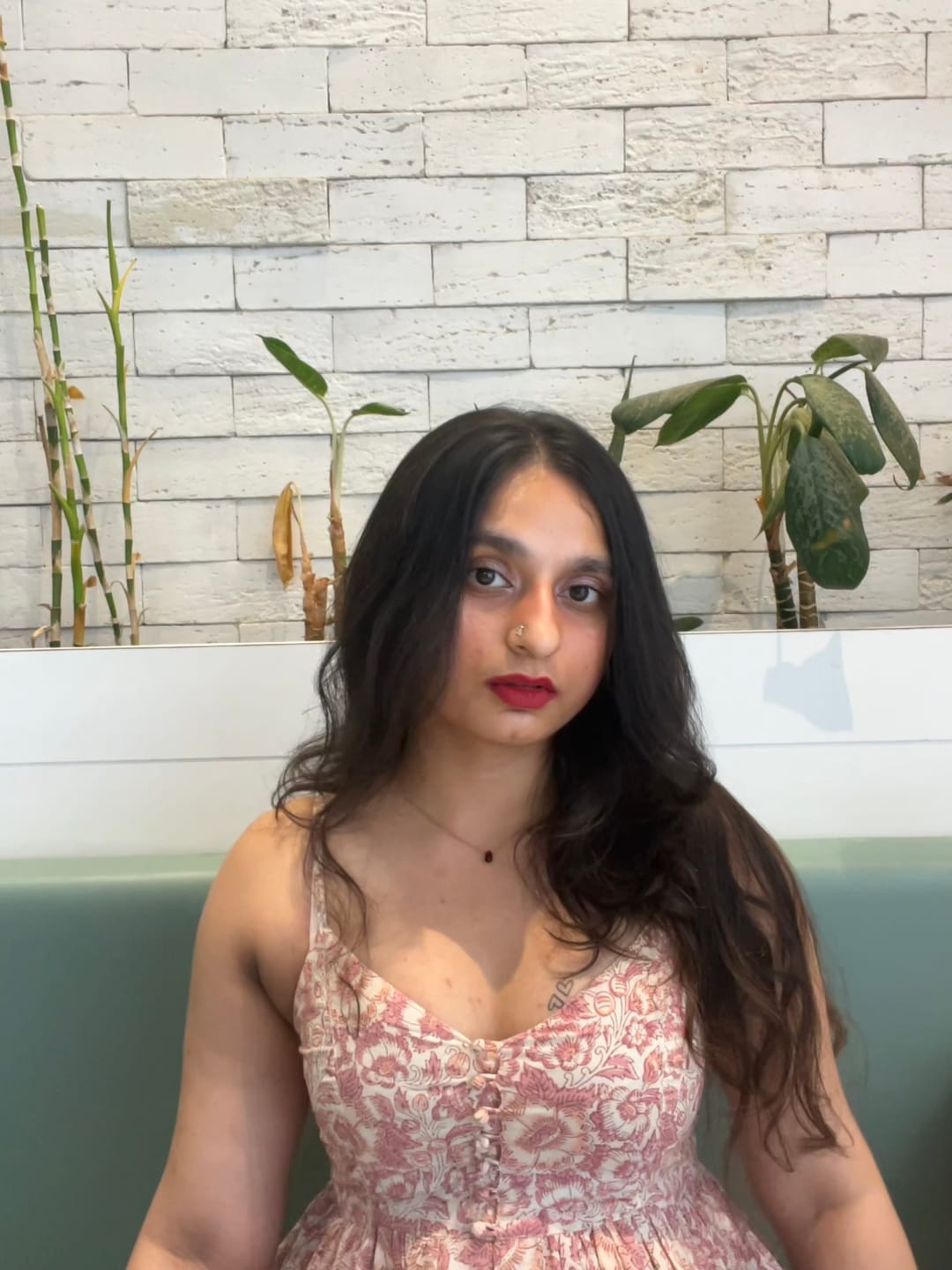 Customer photo review of visno - Garnet Tear shaped Drop Pendant