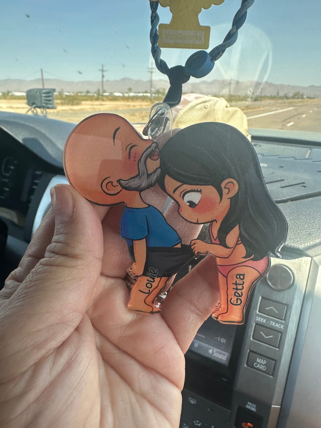 Customer photo review of Cute Couple - Gift For Husband Wife, Anniversary - Personalized Car Ornament