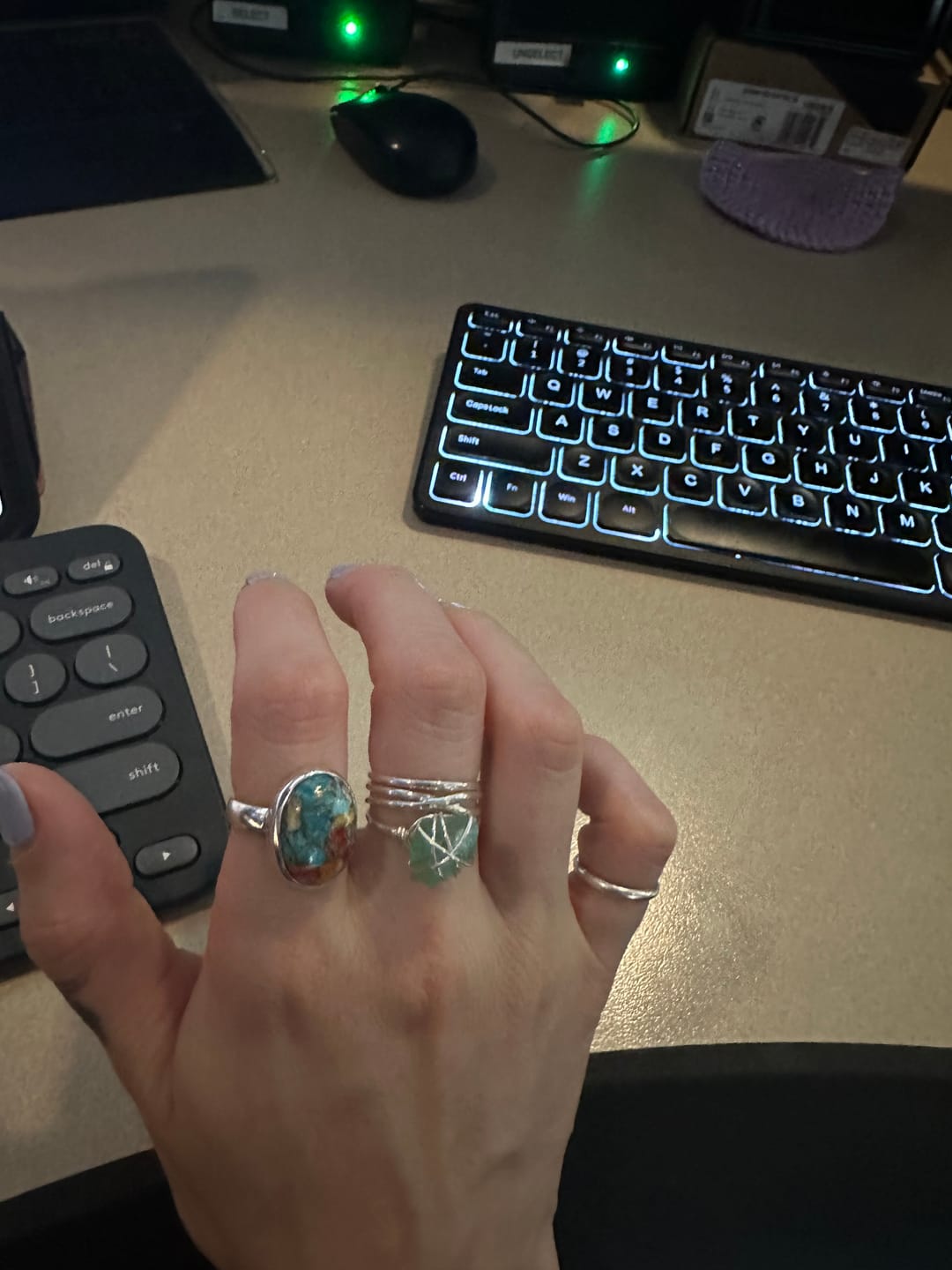 Customer photo review of Oyster Copper Turquoise Ring Sterling Silver