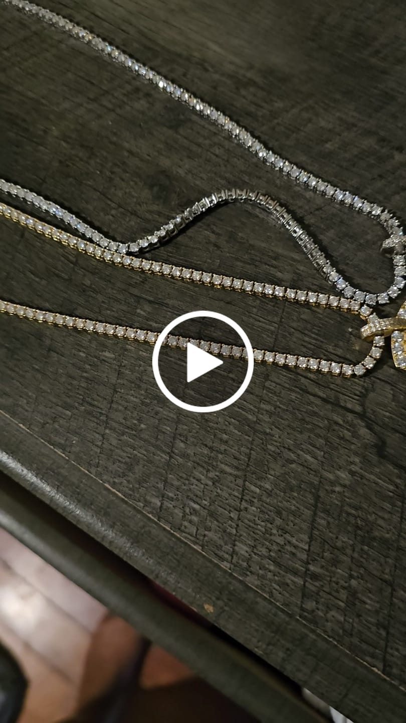 Customer video review of S925 Silver Moissanite Tennis Chain 14K Gold (ALL SIZES)