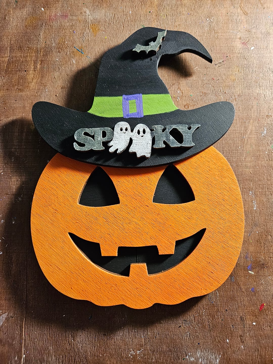 Customer photo review of Unfinished Wood Happy Pumpkin Shape - Craft - up to 36"