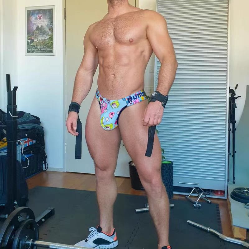 Customer photo review of 2 Pack Men's Cartoon High-Cut Breathable Bikini