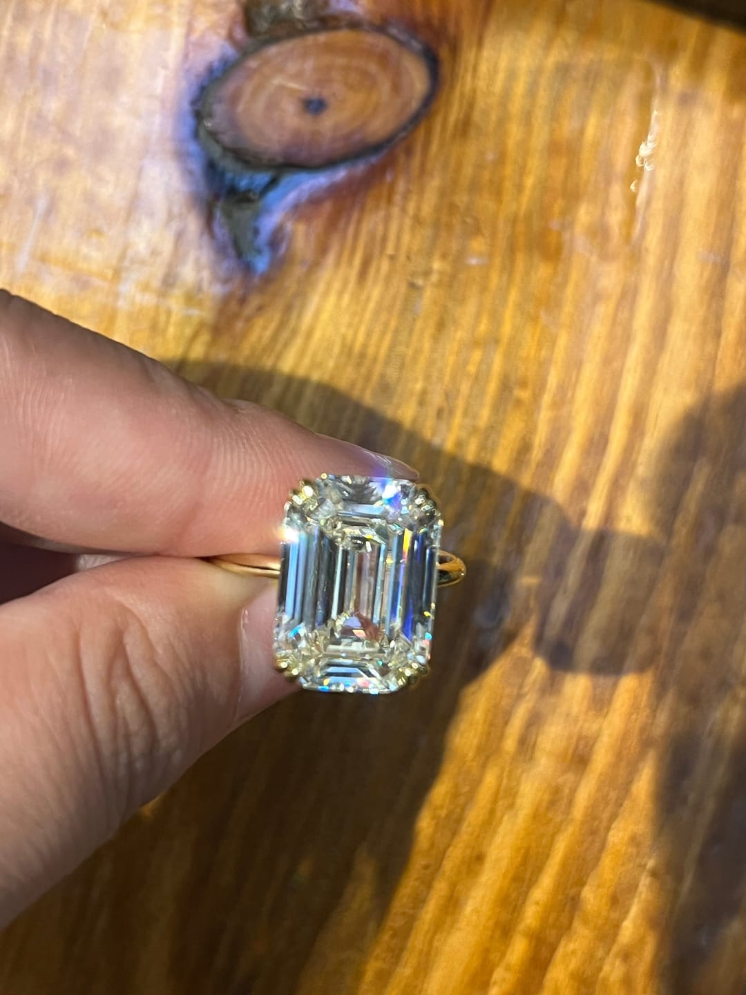 Customer photo review of S925 5.0/11.5 Ct Emerald Cut Engagement Ring In Sterling Silver Classic Everyday Wearable Ring