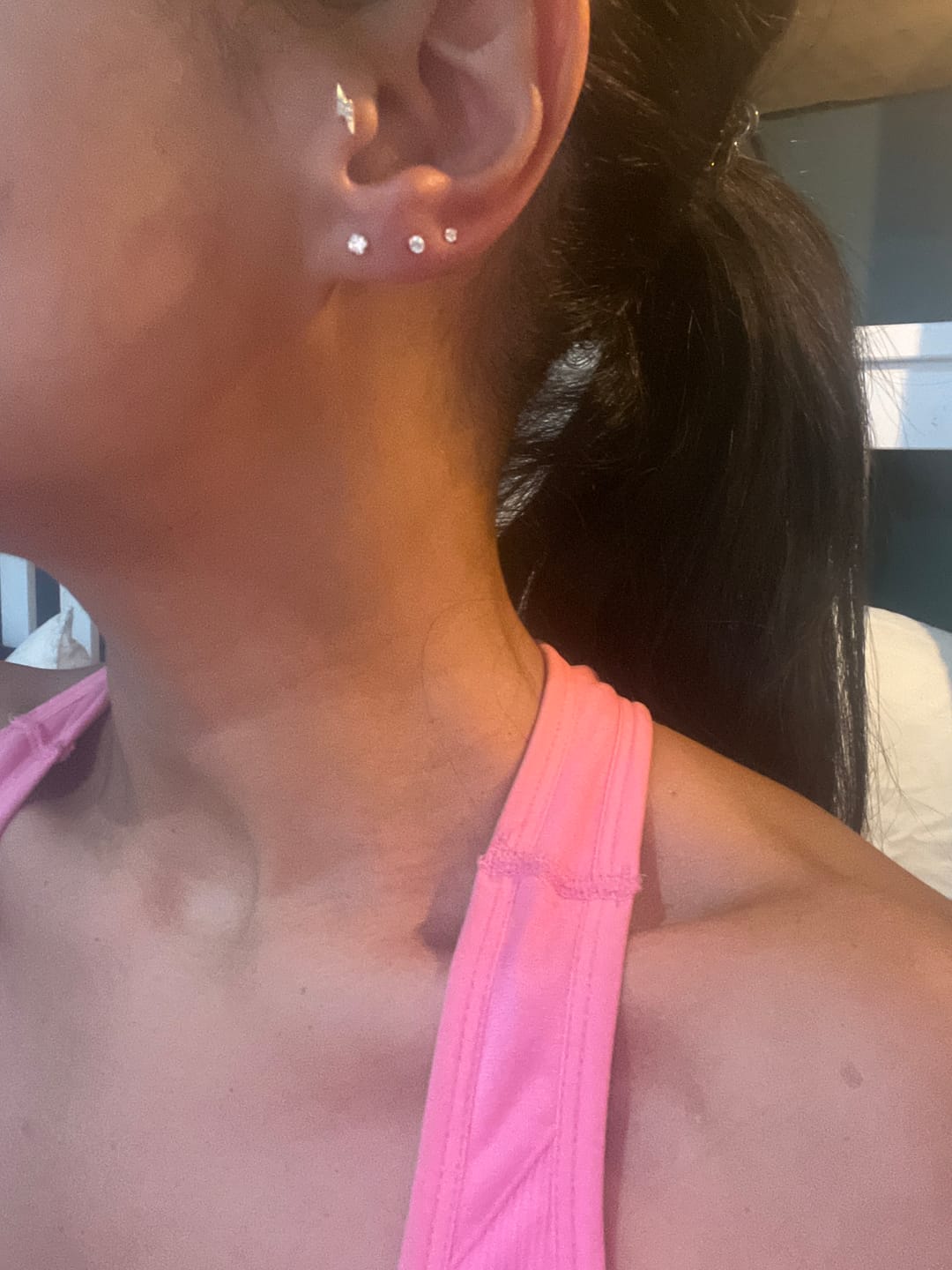Customer photo review of Solitaire Piercing Stacking Set - Threadless
