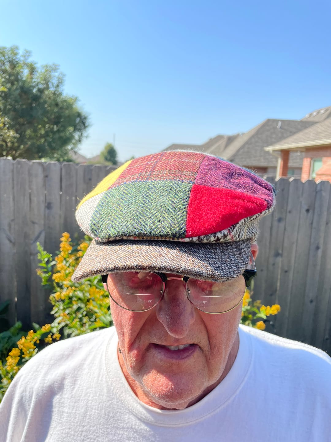 Customer photo review of Daithi Cap Patchwork Tweed