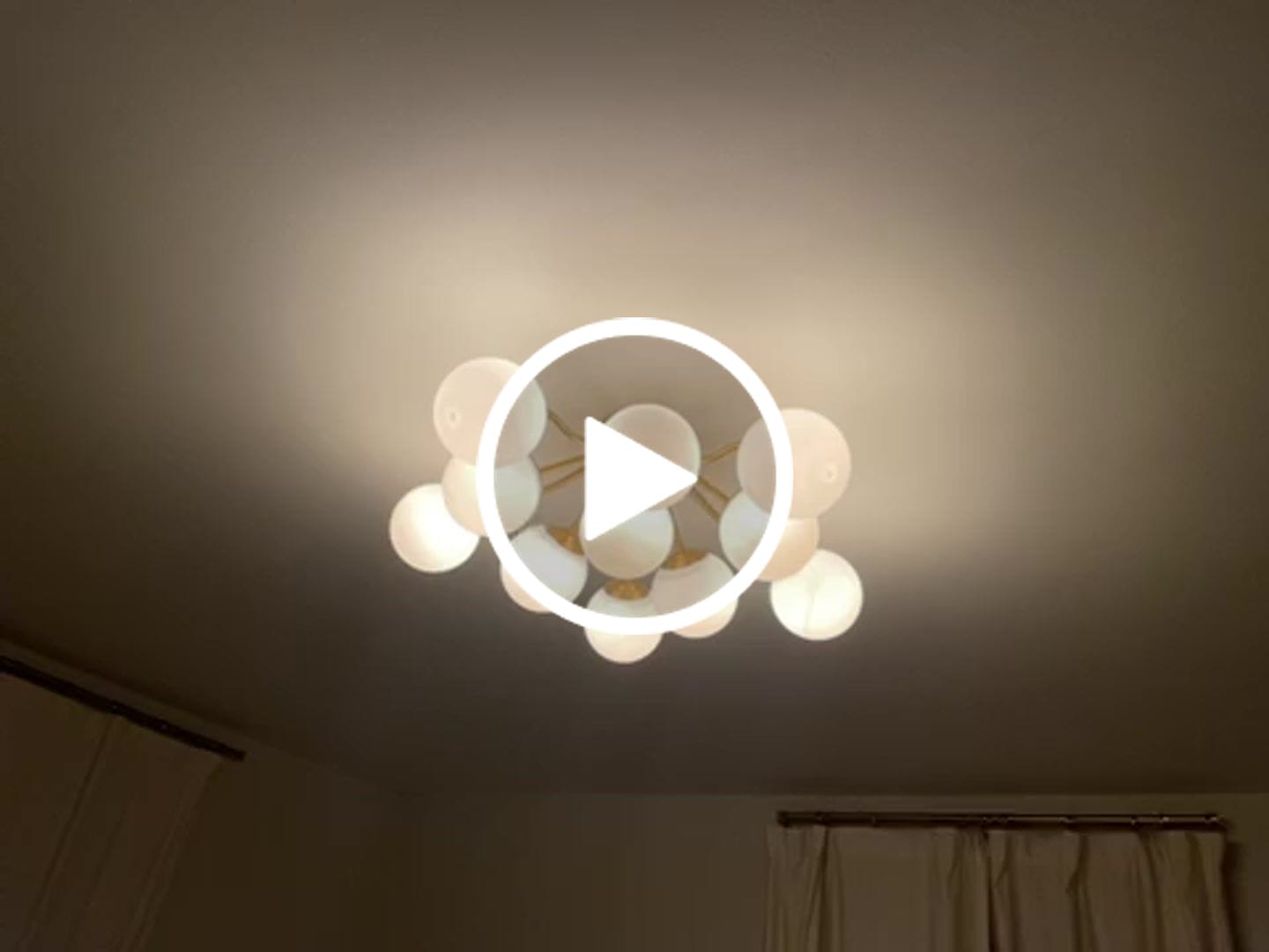 Customer video review of Bloom Brass Frosted Glass Bubble Semi Flush Chandelier