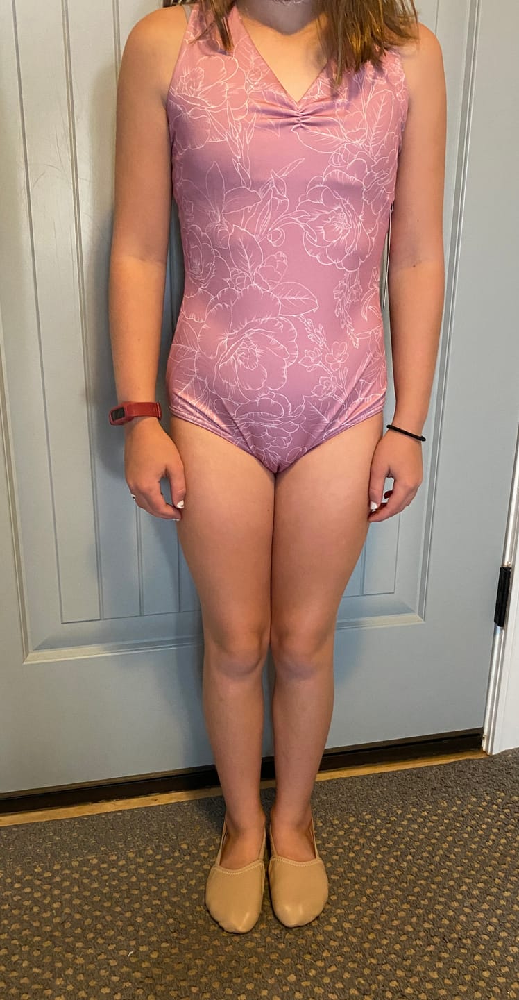 Customer photo review of Wildflower Chamomile Cross Back Leotard - Girls
