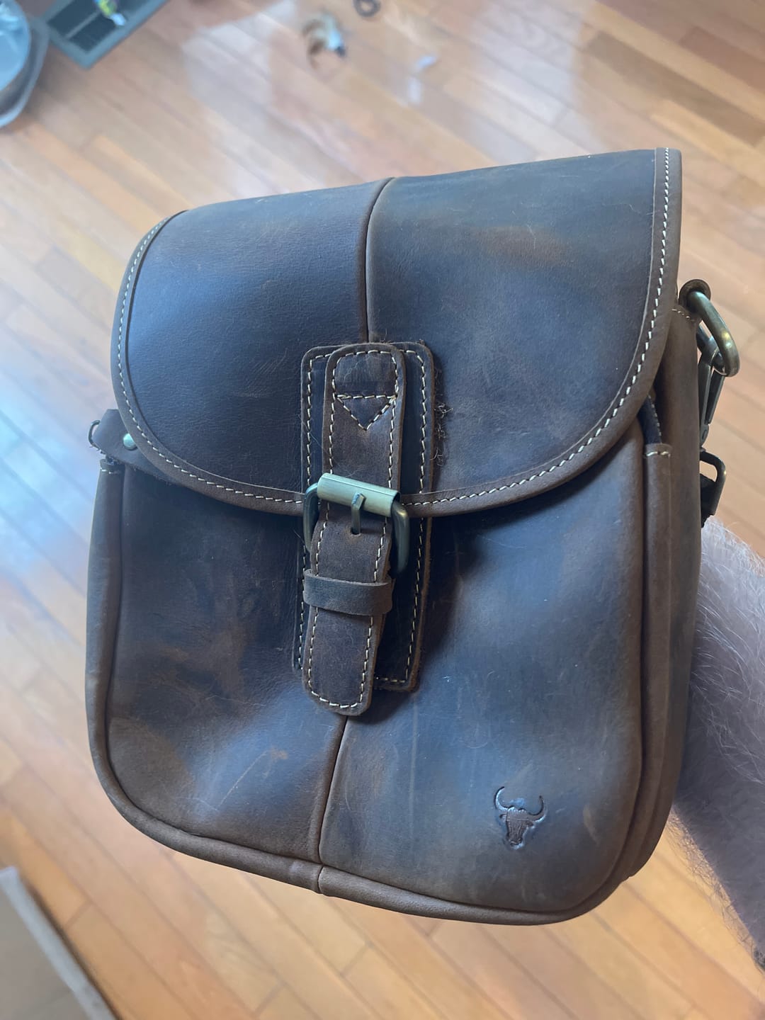 Customer photo review of Tabasco Buffalo Leather Sling Bag