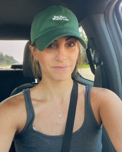 Customer photo review of Run More Worry Less Minimal Dad Hat