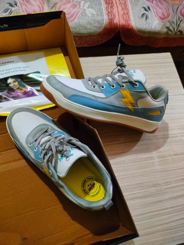 Customer photo review of FONZY Sea Blue L.Grey Men's casual sneaker