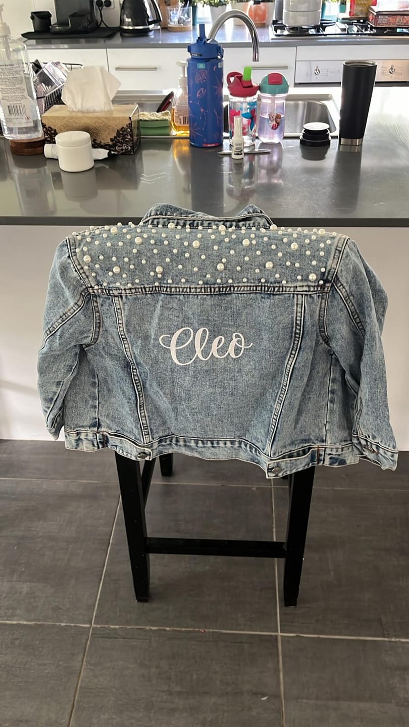 Customer photo review of Kids Pearl Denim Jacket