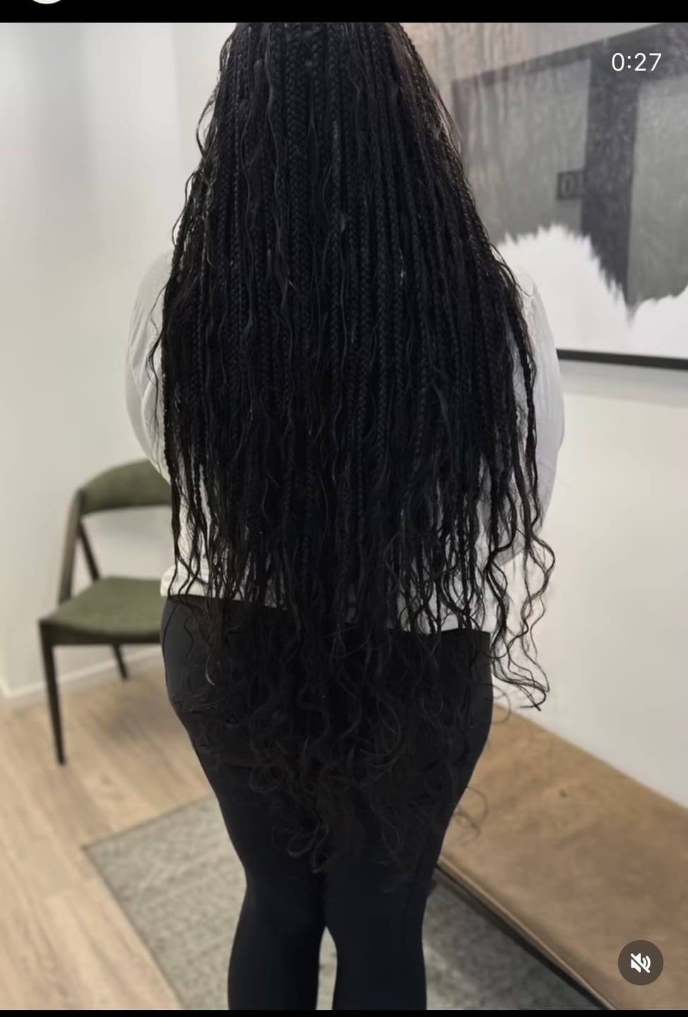 Customer photo review of Raw Indian Loose Curly Bulk Braiding Hair